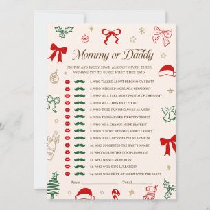 Christmas Baby Shower Guess Who Game DOWNLOADABLE  Invitation