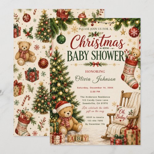 Christmas Baby Shower Invitation