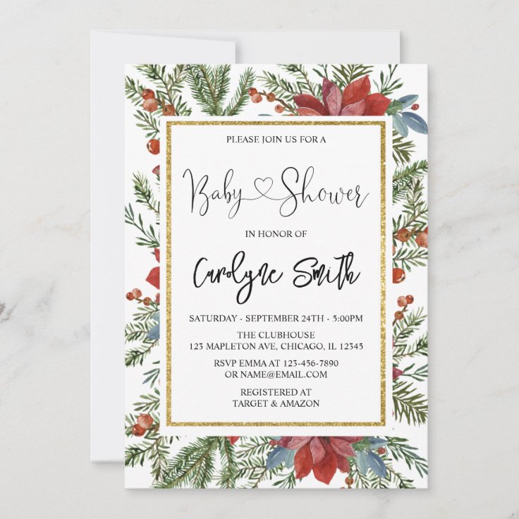 Christmas Baby Shower Invitation | Zazzle