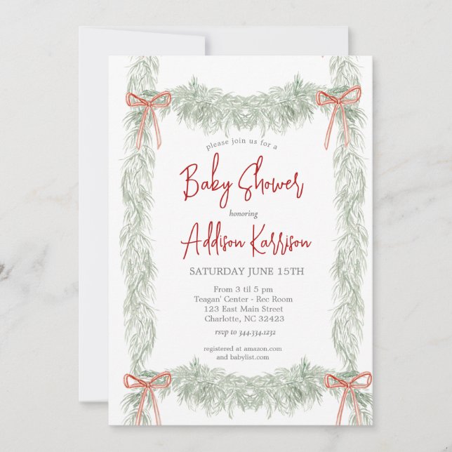 Christmas Baby Shower Invitation (Front)