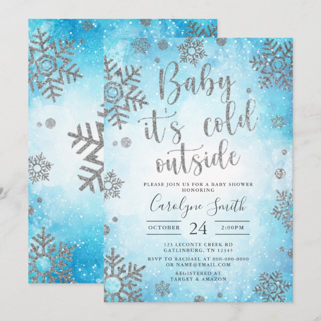 Christmas Baby shower invitation (Front/Back)