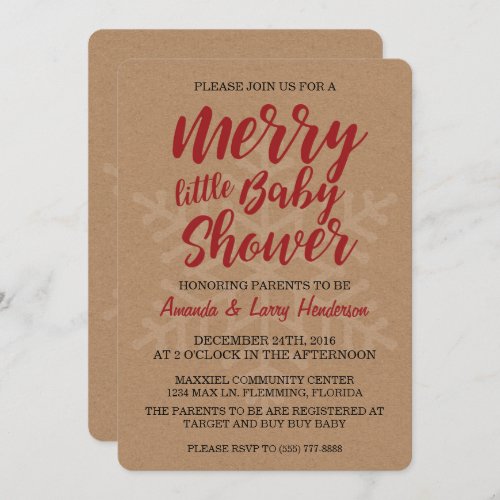 Christmas Baby Shower Invitation