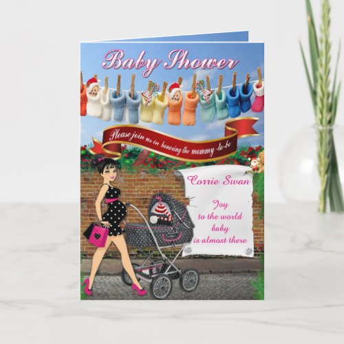 Christmas baby shower invitation