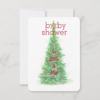 Christmas Baby Shower Invitation - Baby Boy