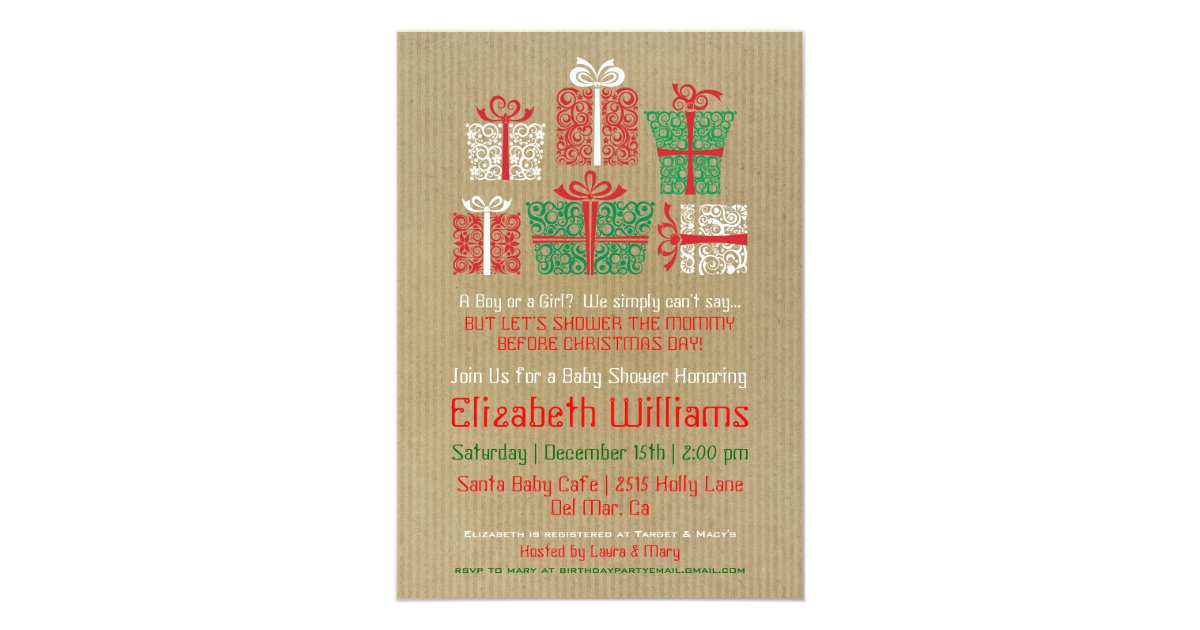 Christmas Baby Shower Invitation II