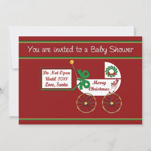 Christmas baby shower invitation Merry Christmas