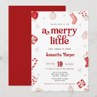 Christmas Baby Shower Invitation | Merry Little Ba