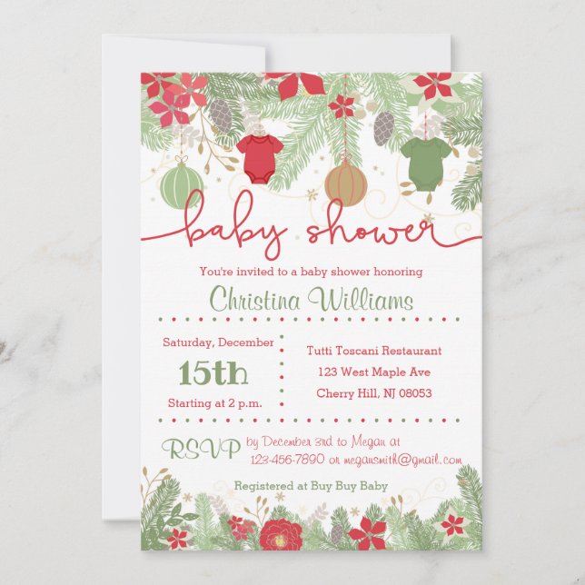 Christmas Baby Shower Invitations (Front)