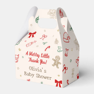 Christmas Baby Shower Merry Little Thank You Favor Boxes