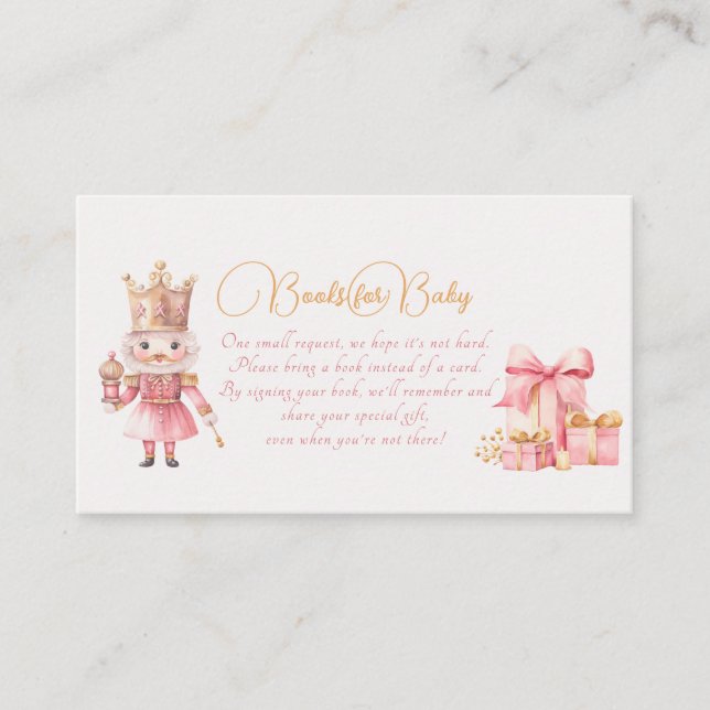 Christmas Baby Shower Nutcracker Book for Baby Enclosure Card (Front)