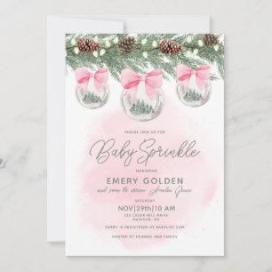 Christmas Baby Shower or Sprinkle Baby Girl Invitation