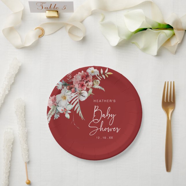 Christmas Baby Shower Paper Plates (Wedding)