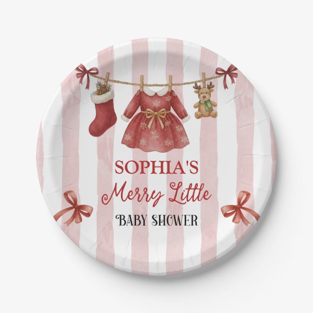Christmas Baby Shower  Paper Plates (Front)