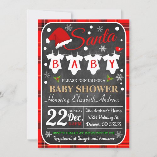 Christmas Baby Shower Party Invitation