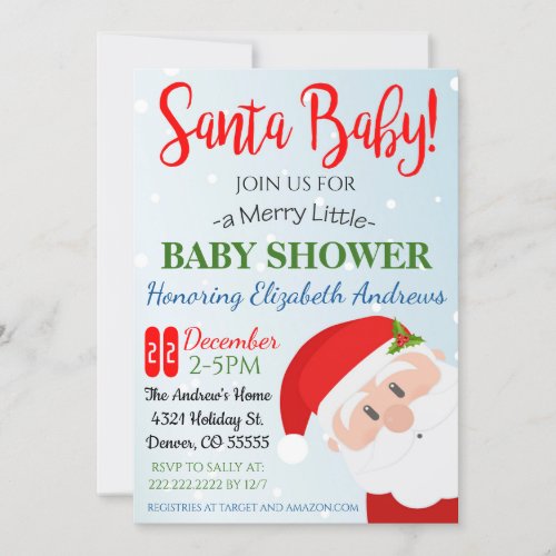 Christmas Baby Shower Party Invitation