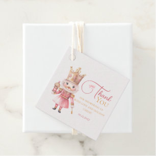 Christmas Baby Shower Pink Nutcracker Thank You Favor Tags