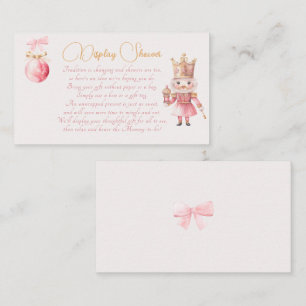 Christmas Baby Shower: Pink Nutcracker Watercolor Enclosure Card