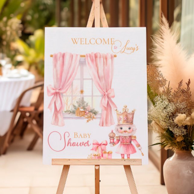 Christmas Baby Shower: Pink Nutcracker Welcome  Foam Board (Creator Uploaded)