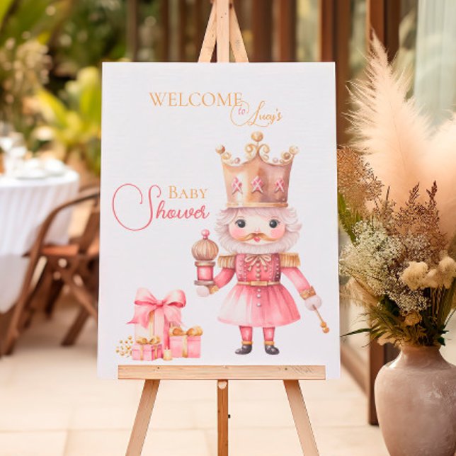 Christmas Baby Shower: Pink Nutcracker Welcome  Foam Board (Creator Uploaded)