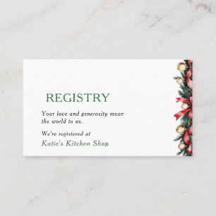 Christmas Baby Shower Registry Card