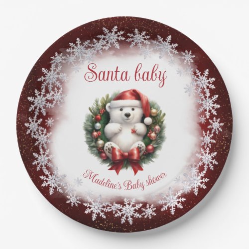 Christmas Baby Shower Santa Baby Paper Plates