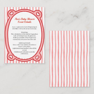 Christmas Baby Shower   Santa Clothes Red & White Enclosure Card