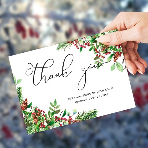 Christmas baby shower  thank you card