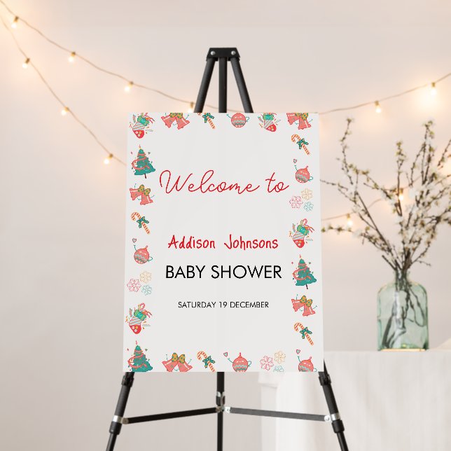 Christmas Baby Shower welcome sign (In Situ (Stand))