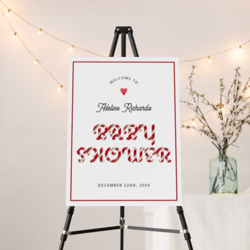 Christmas Baby Shower Welcome Sign 