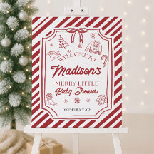Christmas Baby Shower Welcome Sign