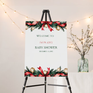 Christmas Baby Shower Welcome Sign