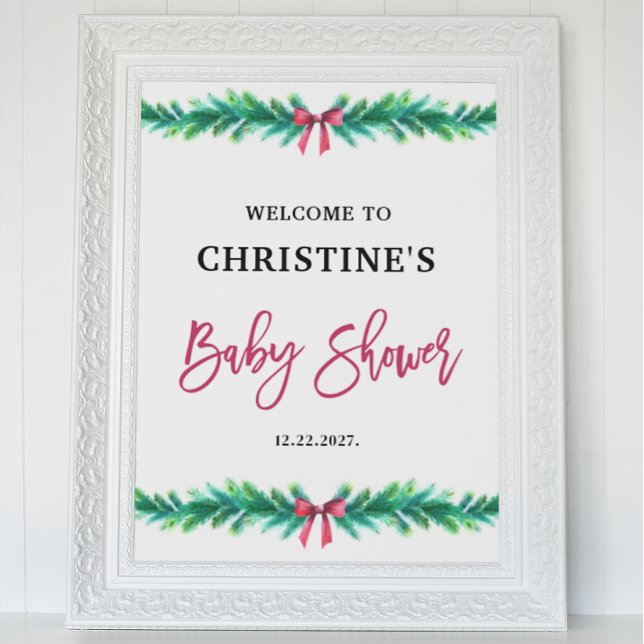 Christmas Baby Shower Welcome Sign Poster (Creator Uploaded)