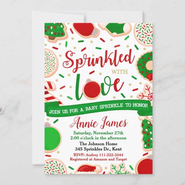 Christmas Baby Sprinkle Invitation Christmas Baby  (Front)