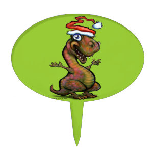 Christmas Baby T-Rex Cake Topper