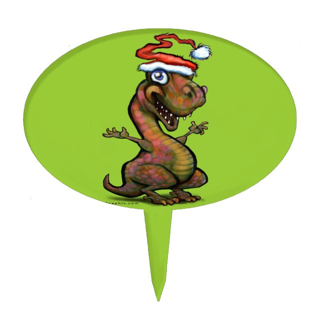 Christmas Baby T-Rex Cake Topper (Front)