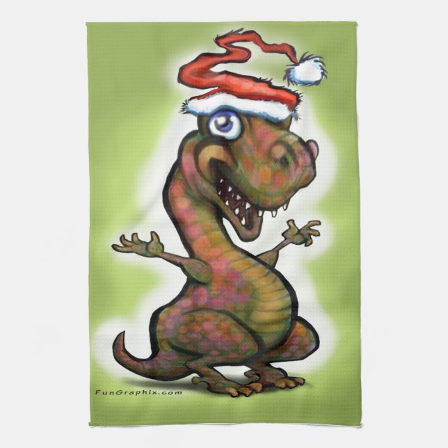 Christmas Baby T-Rex Towel (Vertical)