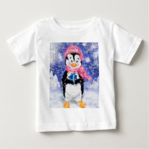 Christmas Baby T-Shirt Little Penguin with Gift