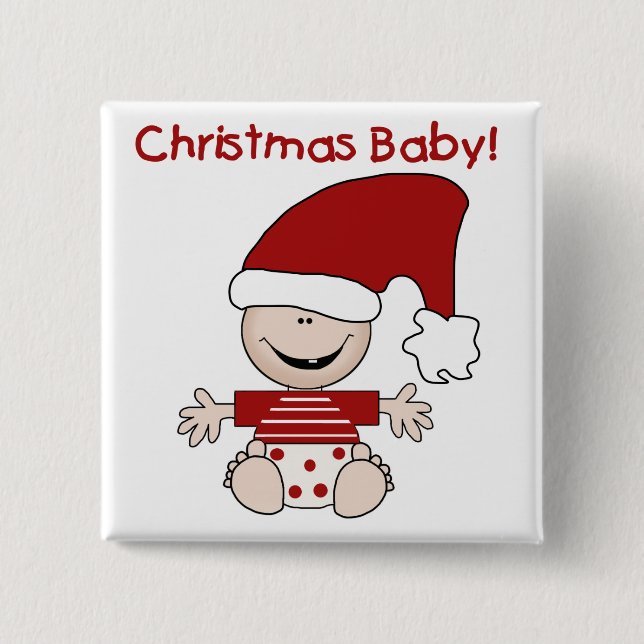 Christmas Baby T-shirts and Gifts Button (Front)
