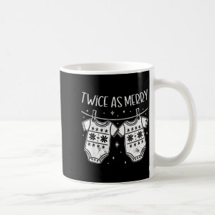Christmas Baby Twin Mom Xmas Twin Pregnancy Reveal Coffee Mug