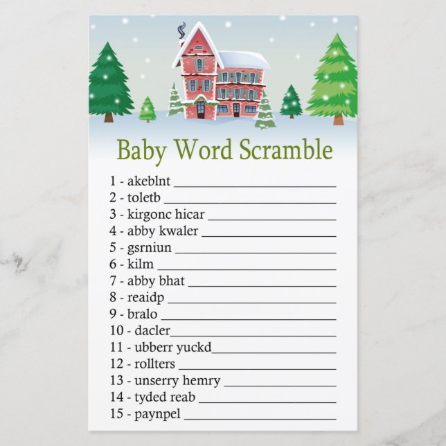 christmas Baby word scramble game (Front)
