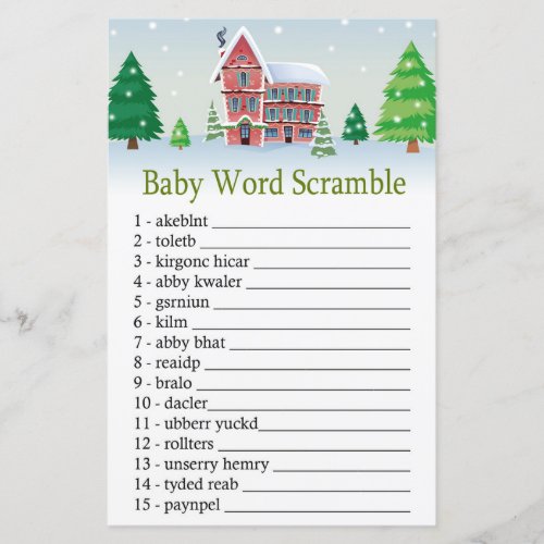 christmas Baby word scramble game
