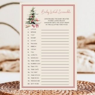 Christmas Baby Word Scramble Winter Shower Game