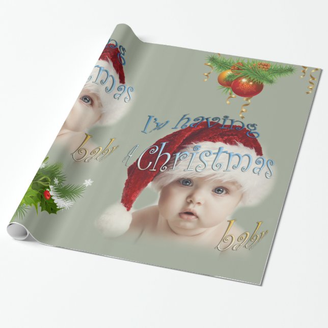 Christmas Baby Wrapping Paper (Unrolled)