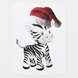 Christmas Baby Zebra Blanket