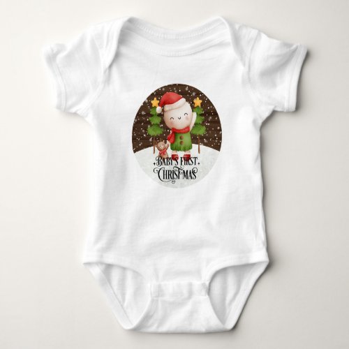 Christmas Babys 1st Christmas Snowman Bodysuit