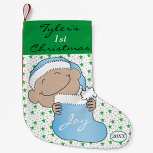 Christmas Baby's First Blue Small Christmas Stocking
