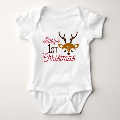 Christmas Babys First Christmas Reindeer Bodysuit