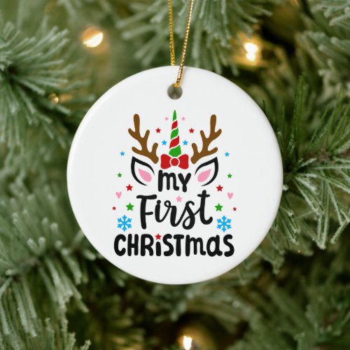 Christmas Baby's First Unicorn Ornament
