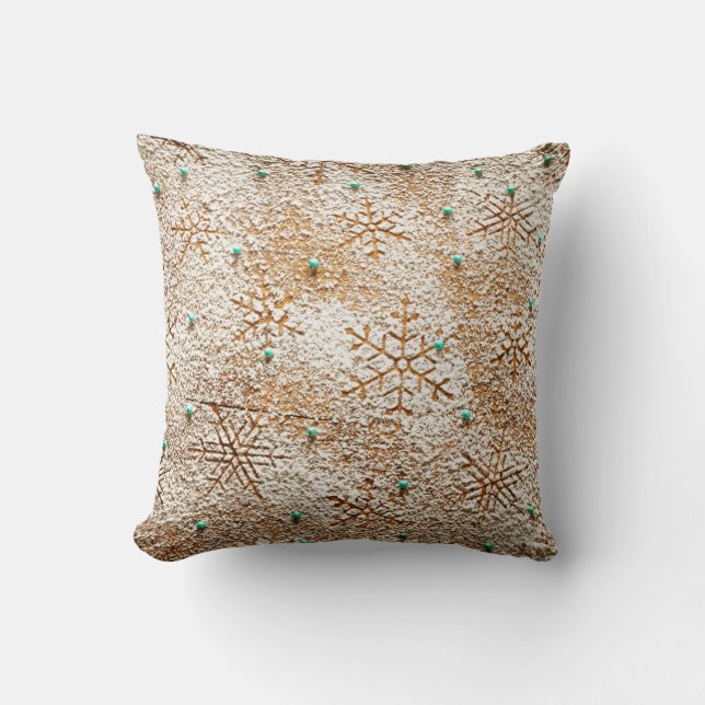 Christmas Background With Snowflakes For Winter Throw Pillow (Front)
