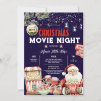 Christmas Backyard Movie Night Popcorn Santa Party